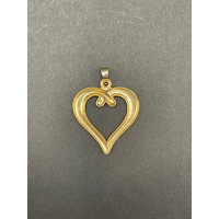 Ladies 9ct Two Tone Gold Heart Pendant