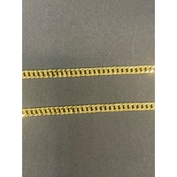 Unisex 18ct Yellow Gold Tight Curb Link Necklace & Crucifix Pendant
