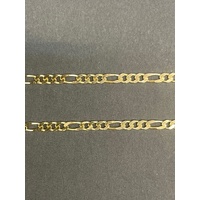 Ladies 9ct Yellow Gold Figaro Link Chain & Bar Pendant