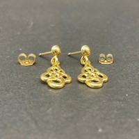 Ladies 9ct Yellow Gold Dangle Pattern Earrings