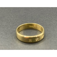 Unisex 18ct Yellow Gold Diamond Band Ring