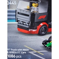 LEGO City 60445 Formula 1 F1 Truck with RB20 and ARM24 Cars 1086pcs Racing Set