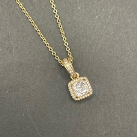 Ladies 14ct Yellow Gold Pandora Oval Link Necklace & CZ Pendant