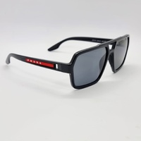 Prada Linea Rossa SPS01X Polarised Sunglasses Black Frame and Dark Grey Lenses