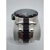 Michael Hill Mens Chronograph Watch Stainless Steel Black Dial 100M