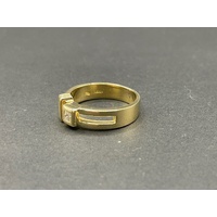 Mens 18ct Yellow Gold Diamond Ring