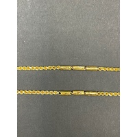 Unisex 21ct Yellow Gold Double Link Necklace