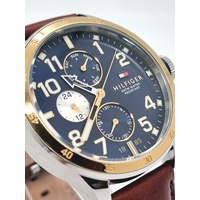 Tommy Hilfiger TH.248.1.20.1820 Mens Watch 46mm Blue Dial Brown Leather Strap