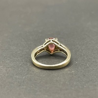 Ladies 9ct Yellow Gold Pink Gemstone Ring