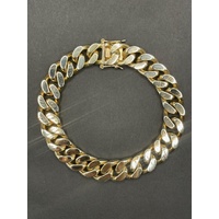 Mens 9ct Yellow Gold Chunky Curb Link Bracelet
