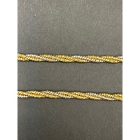 Ladies 18ct Two Tone Gold Bead Rope Link Necklace