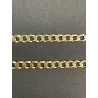 Mens 10ct Yellow Gold Curb Link Necklace
