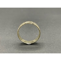 Mens 9ct Yellow Gold Wave Pattern Ring