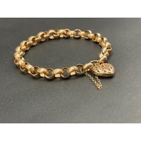 Ladies 9ct Rose Gold Belcher Link Bracelet