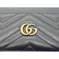 Gucci GG Marmont Black Leather Card Holder Authentic Designer Wallet
