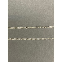 Ladies 9ct White Gold Margarita Twist Link Chain & Circle Pendant