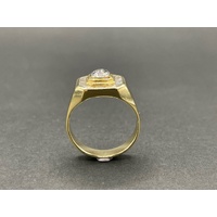 Mens 18ct Yellow Gold Diamond Ring