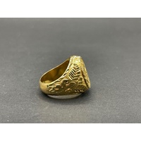 Mens 22ct Yellow Gold Anchor Ring