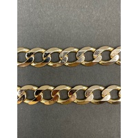 Mens 9ct Yellow Gold Curb Link Necklace