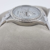 GUESS Ladies Silver Tone Triangle Dial Analog Watch GW0605L1 Stylish Chic