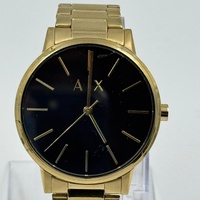 Armani Exchange Gold Tone Stainless Steel Watch Cayde AX7119 and Bracelet