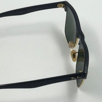 Ray-Ban Clubmaster Oversized RB4175 Matte Black Gold Green Sunglasses
