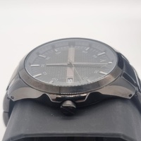 Armani Exchange Three Hand Date Black Stainless Steel Watch AX7101 and Bracelet