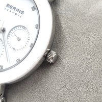 Bering Womens Ceramic Chronograph Quartz Silver White Watch 11438-754