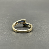 Ladies 9ct Yellow Gold Blue Gemstone Ring