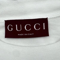 Gucci Mens Cotton Jersey T-Shirt White with Logo Print 784361 XJGKB