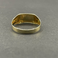 Mens 9ct Yellow Gold Signet Diamond Ring