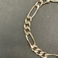 Mens 9ct Yellow Gold Figaro Link Bracelet