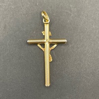 Unisex 9ct Yellow Gold Crucifix Cross Pendant