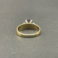 Ladies 18ct Yellow Gold Red Gemstone Vintage Design Ring