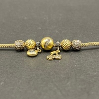 Ladies 18ct Yellow Gold Palma Link Bead Bracelet