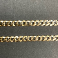 Unisex 9ct Yellow Gold Curb Link Chain & Crucifix Pendant
