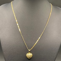 Ladies 18ct Yellow Gold Fancy Link & Heart Pendant Necklace