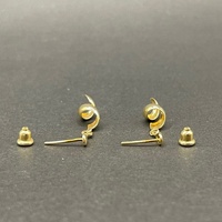Ladies 18ct Yellow Gold Spiral Link Dangle Earrings