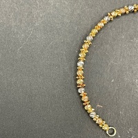 Child's 18ct Three Tone Gold Cuff Bangle