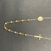 Ladies 18ct Yellow Gold Rada Link Necklace With Religious Charms