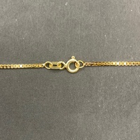 Unisex 14ct Yellow Gold Box Link Chain & Crucifix Pendant