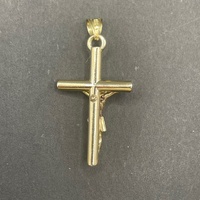 Unisex 14ct Yellow Gold Crucifix Cross Pendant