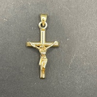 Unisex 14ct Yellow Gold Crucifix Cross Pendant