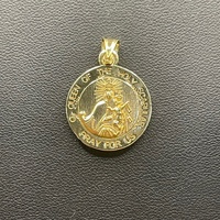 Unisex 14ct Yellow Gold Round Religious Pendant