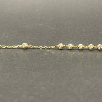 Ladies 9ct Yellow Gold Cable & Bead Link Bracelet