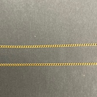 Unisex 9ct Yellow Gold Curb Link Chain & Religious Pendant