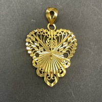 Ladies 21ct Yellow Gold Filigree Heart Pendant