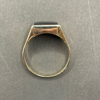 Men's 9ct Yellow Gold Black Onyx Gemstone Ring