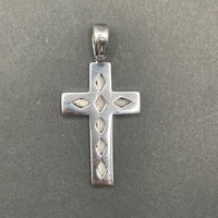 Mens 18ct Two Tone Gold Cross Pendant