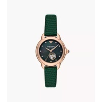 Emporio Armani Mia Automatic Ladies Watch AR60073 Green Leather Strap